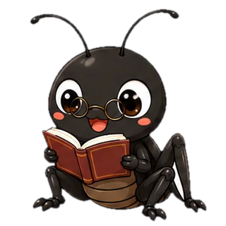 黑蟋蟀戴眼鏡看書
