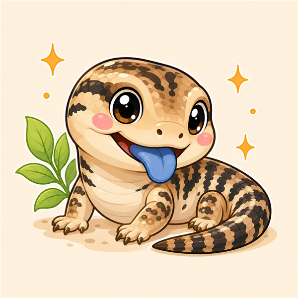 藍舌石龍子插圖
