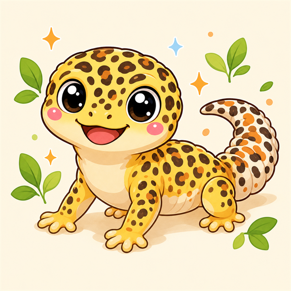 豹紋守宮插圖