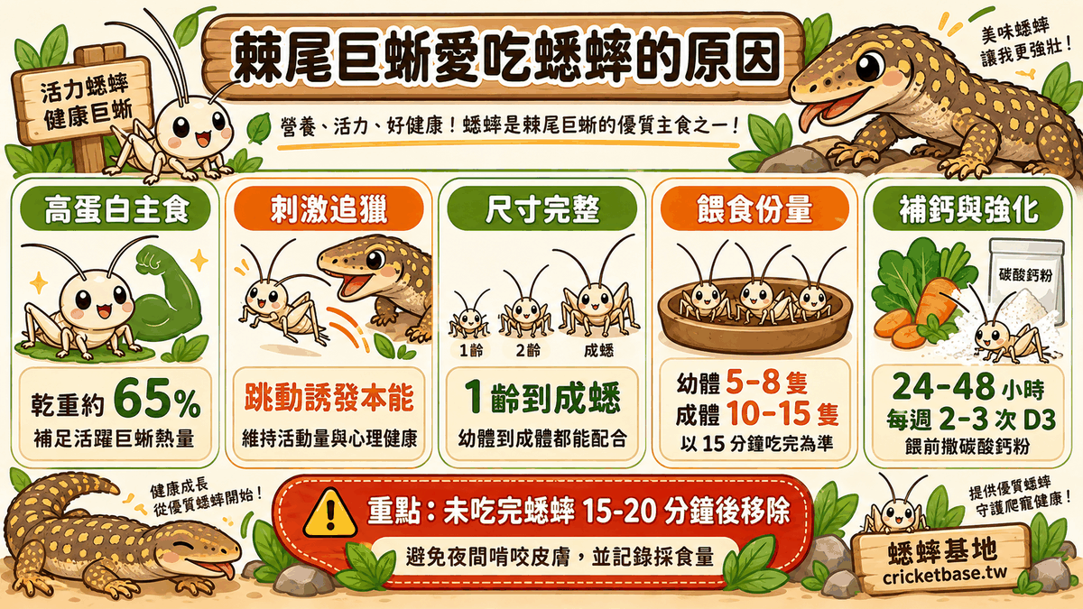 棘尾巨蜥愛吃蟋蟀的原因