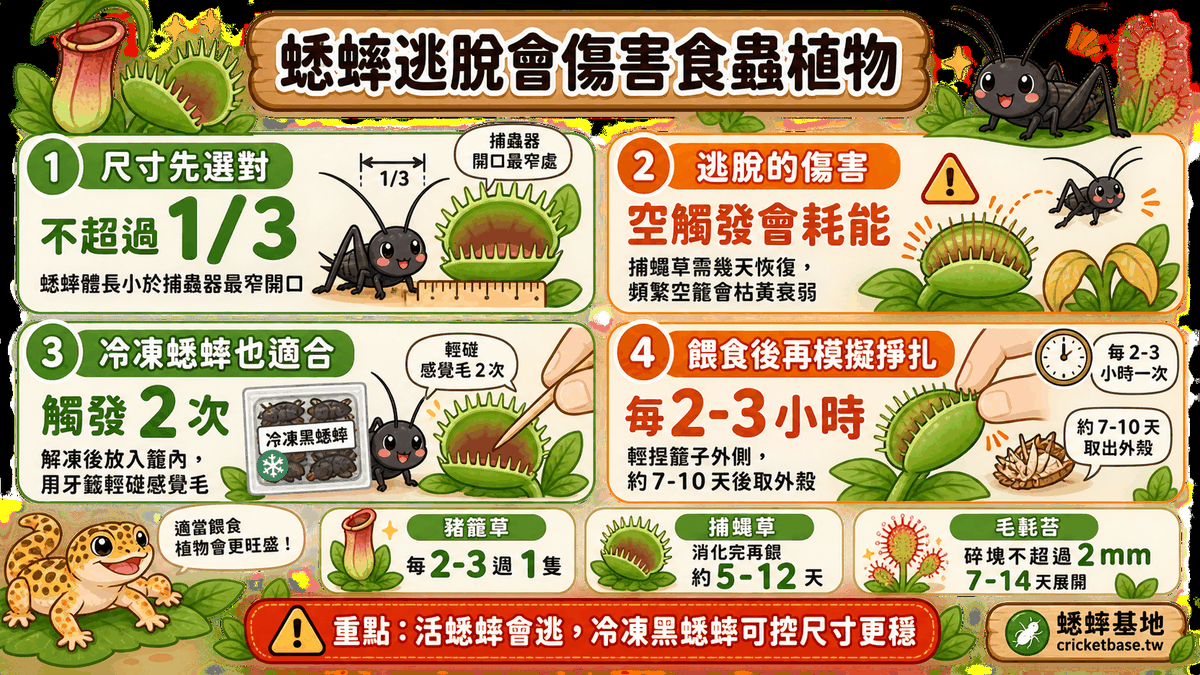 蟋蟀逃脫會傷害食蟲植物