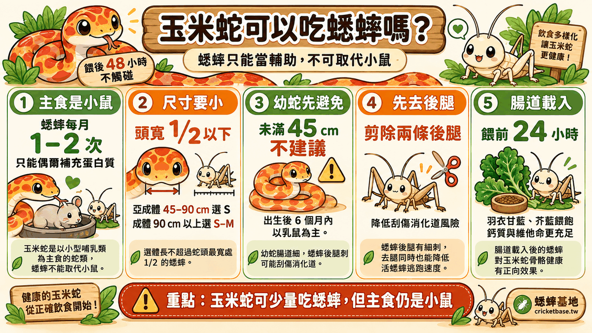 玉米蛇可以吃蟋蟀嗎?蟋蟀在玉米蛇飲食中的輔助角色