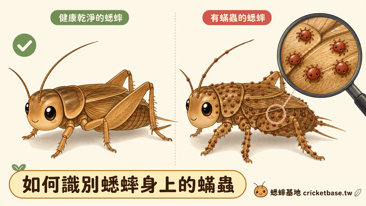 如何識別蟋蟀身上的蟎蟲