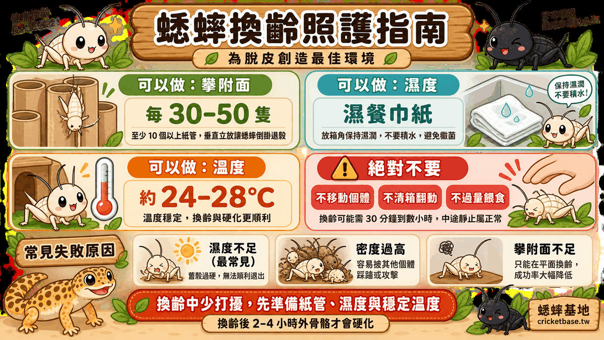 為蟋蟀脫皮創造最佳環境