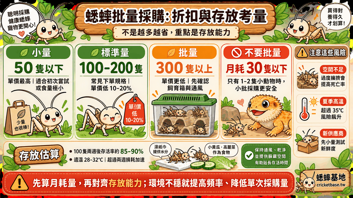 蟋蟀批量採購的折扣規律與存放考量