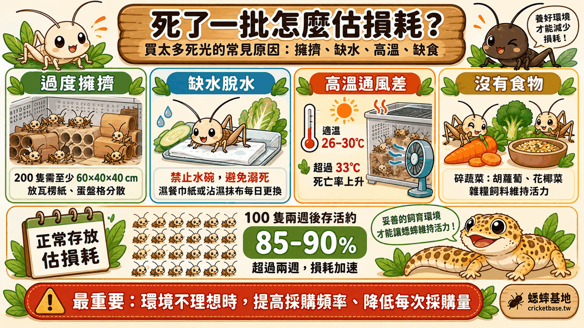 買太多死光的常見原因:擁擠、缺水、高溫、缺食