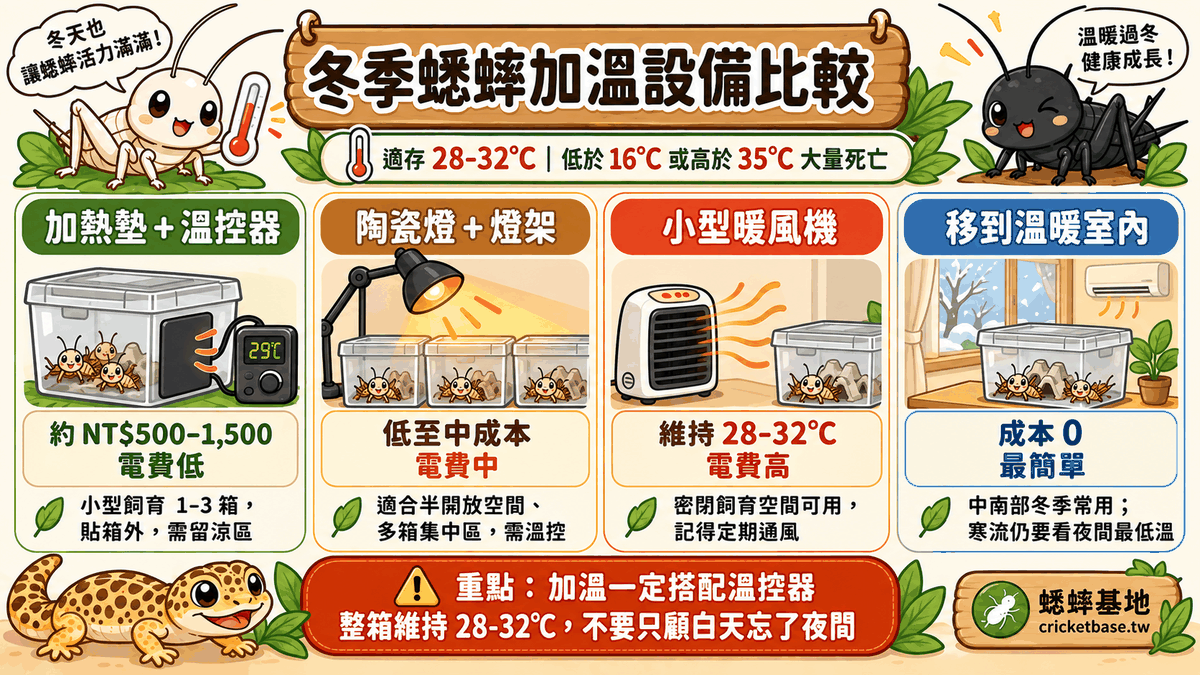 加溫設備類型比較:加熱墊、陶瓷燈、暖風機、日光浴