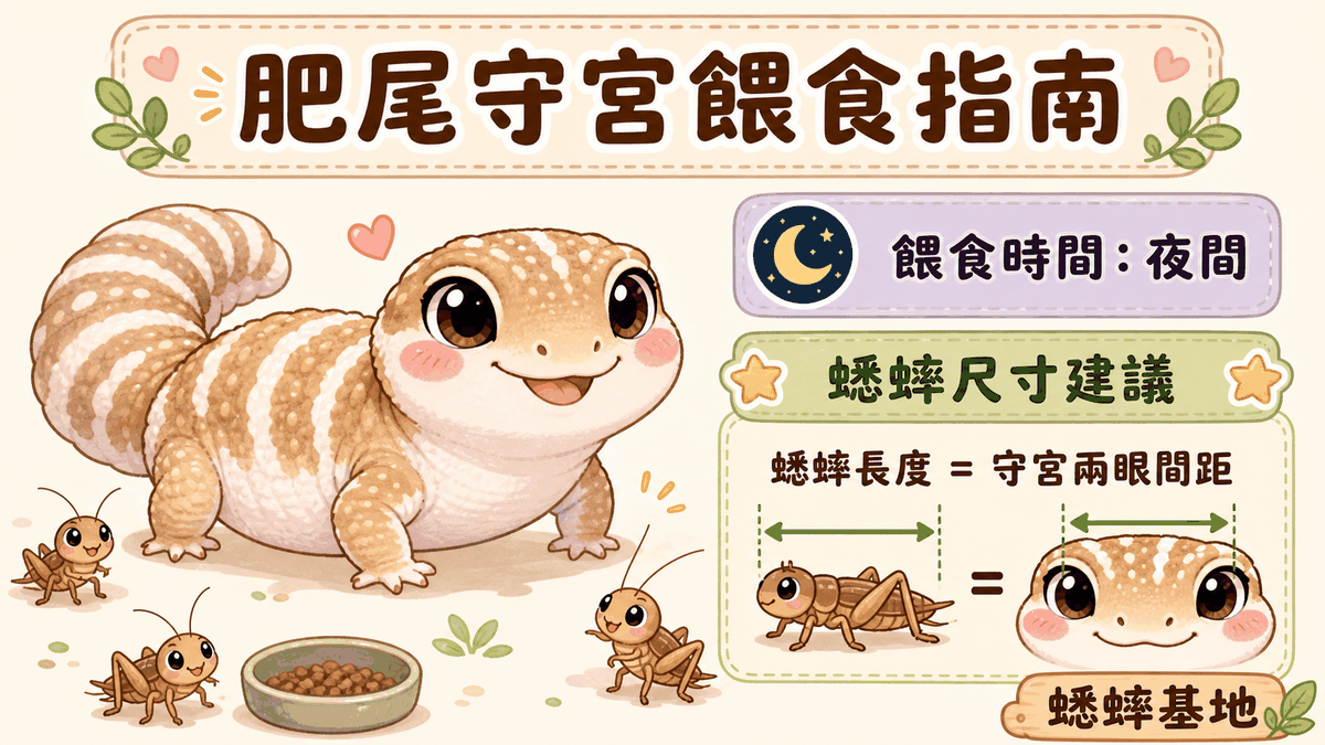 非洲肥尾守宮的餵食指南：蟋蟀尺寸、頻率與豹紋守宮的差異比較