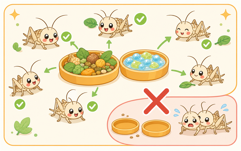 互食六大觸發條件由高到低風險排列：蛋白質不足、密度過高、蛻皮個體、屍體未清、缺水、遮蔽不足，依序處理才能有效降低互食率。