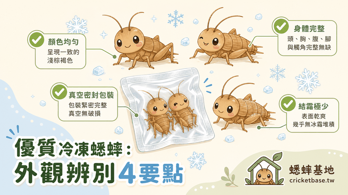 優質冷凍蟋蟀：外觀辨別4要點