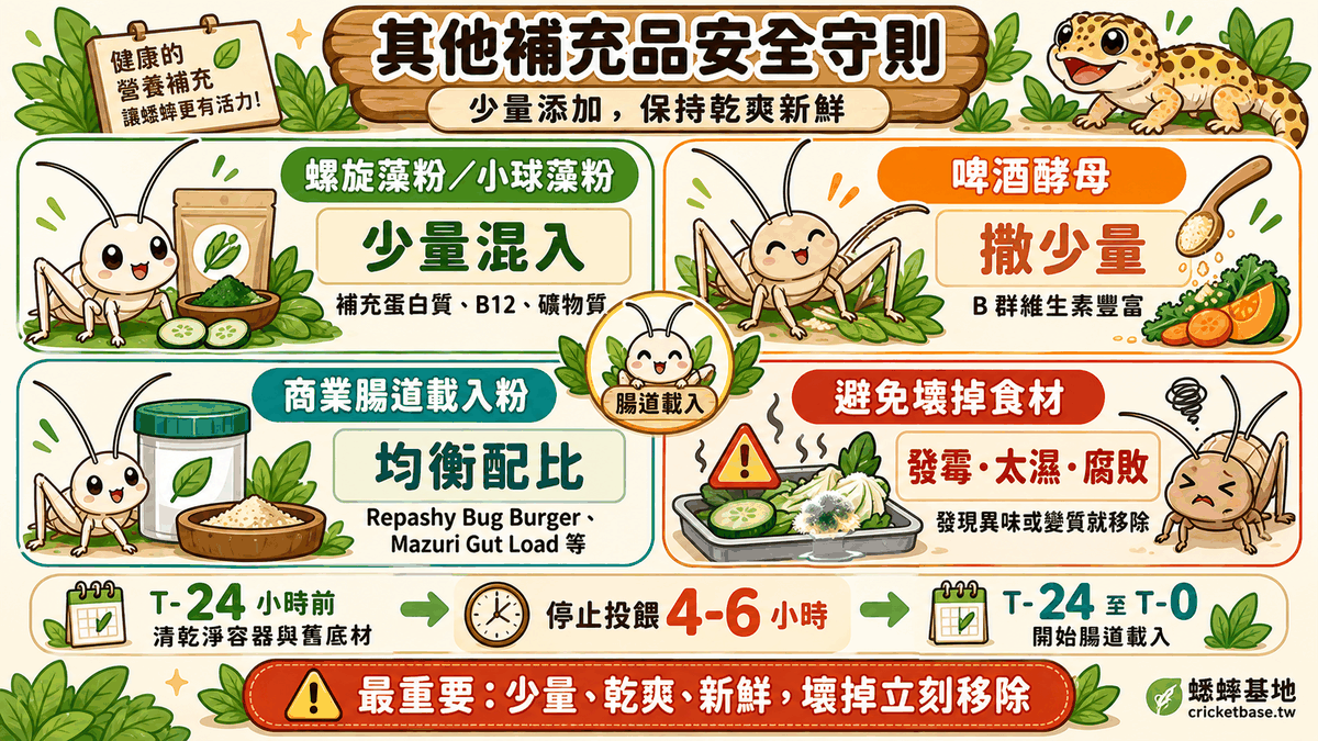 腸道載入食材要避免發霉、太濕、腐敗的食物