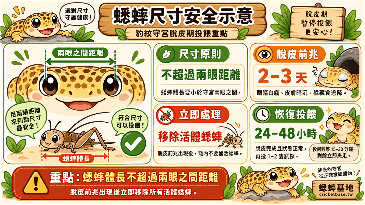 蟋蟀體長不超過兩眼之間距離的尺寸示意圖