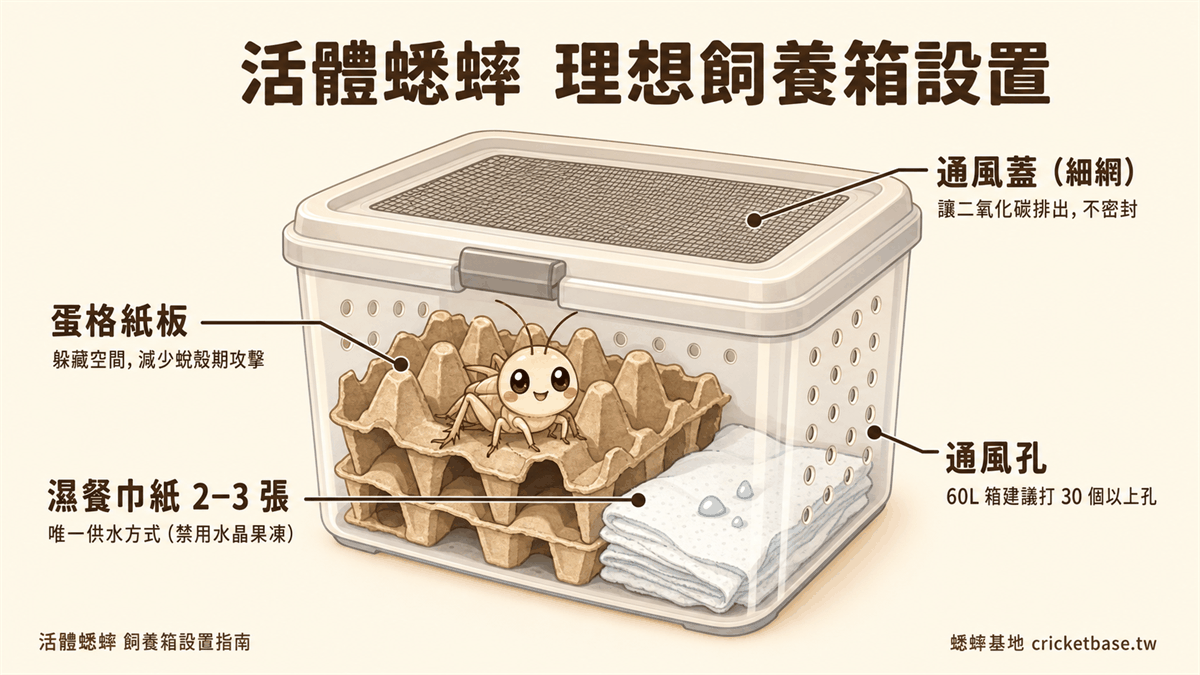 活體蟋蟀 理想飼養箱設置