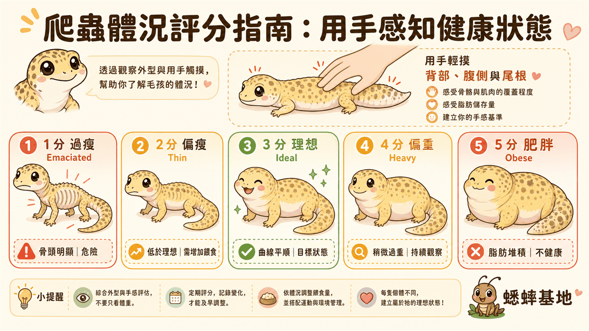 爬蟲體況評分指南：用手感知健康狀態