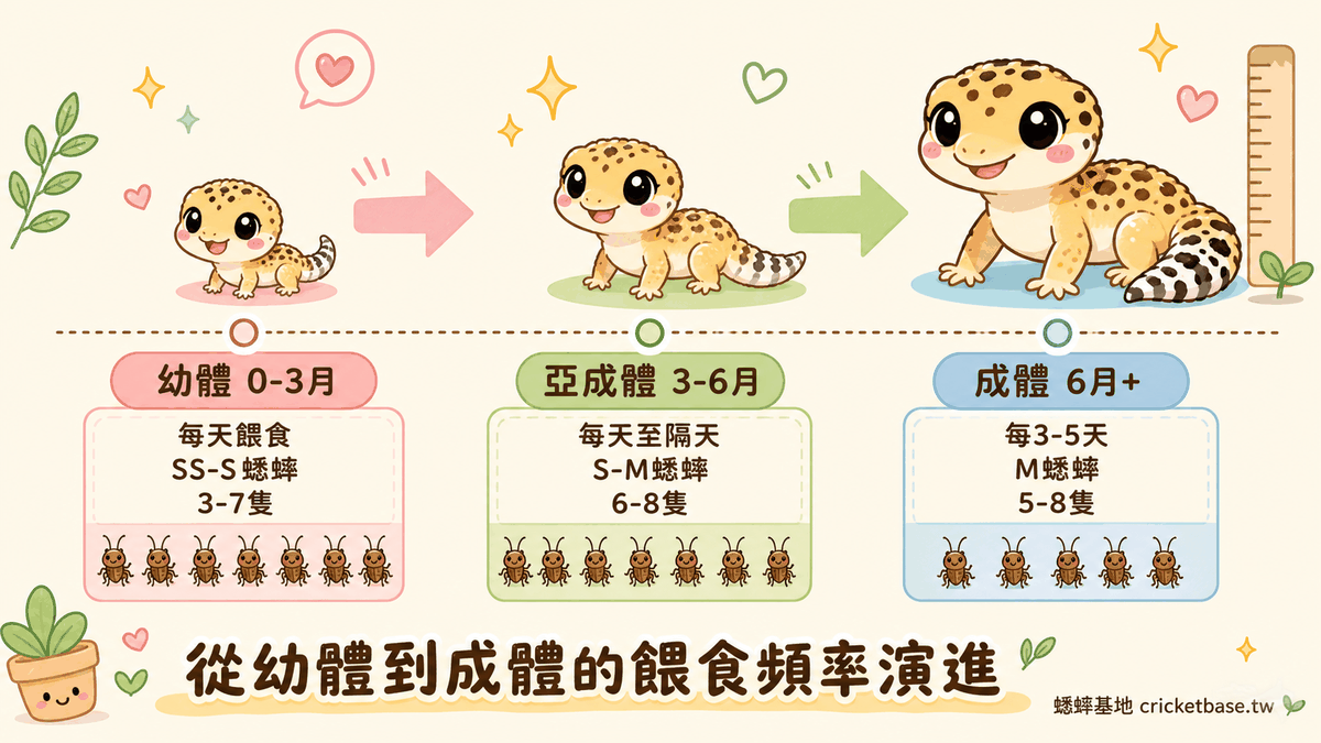 從幼體到成體的餵食頻率演進