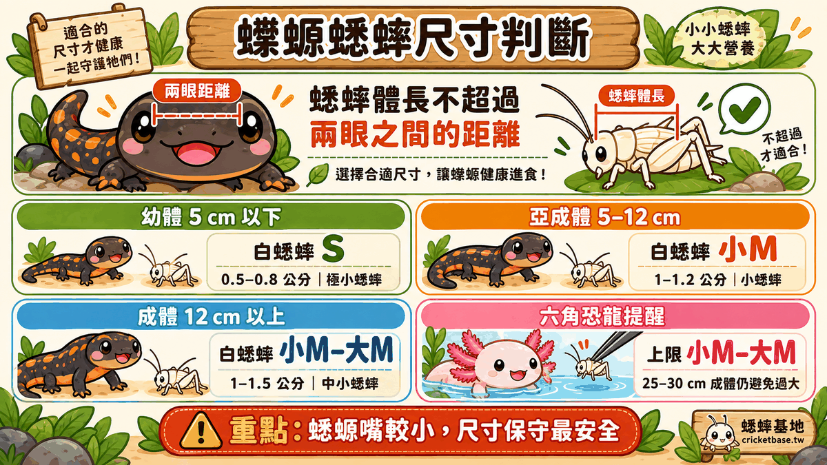 蟋蟀尺寸：體長不超過兩眼之間的距離
