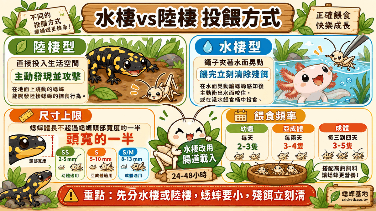 水棲vs陸棲：不同的投餵方式