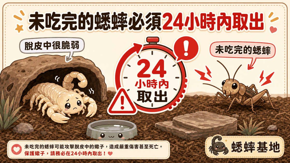蠍子拒食正常與異常判斷說明圖