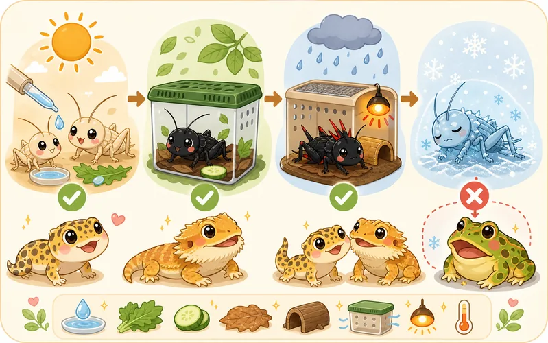 台灣四季各有一關要過：春夏秋天只要照顧得當蟋蟀都能養得好，唯獨冬天若不保溫，蟋蟀就會冷到活力盡失，提醒飼主要跟著季節調整飼育方式。