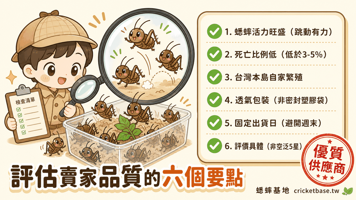 評估蟋蟀賣家品質的六個要點