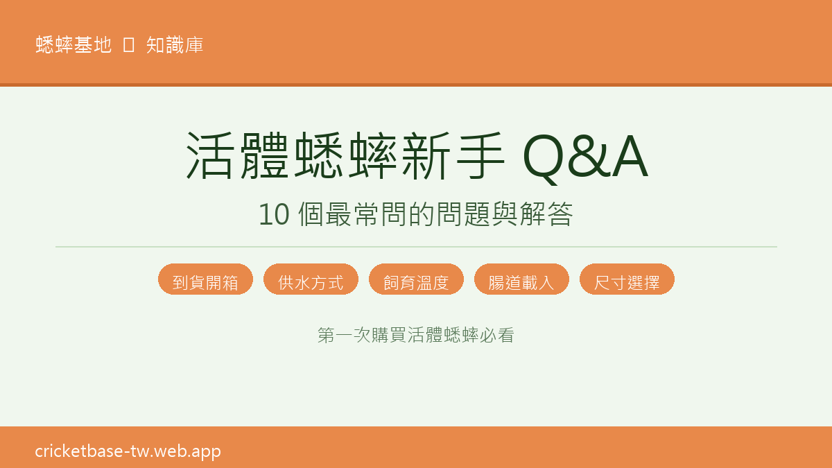 活體蟋蟀新手 Q&A:10 個最常問的問題與解答
