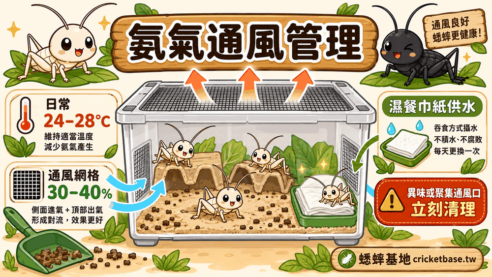 蟋蟀養殖箱氨氣管理與通風設計實踐指南