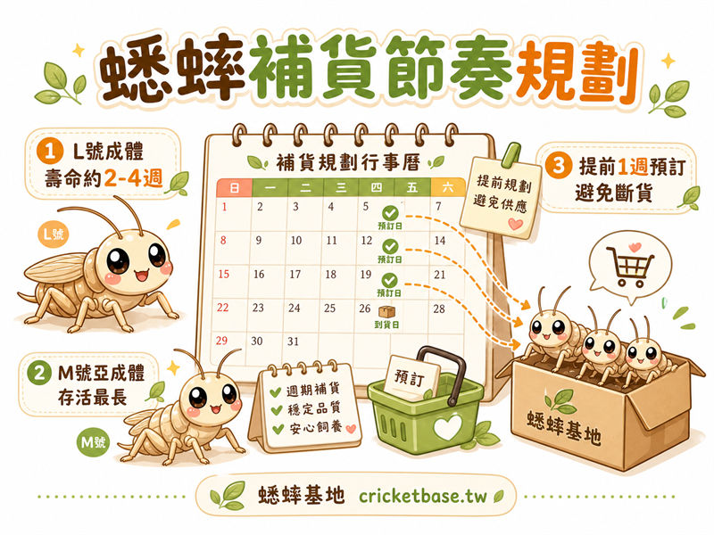 蟋蟀壽命與補貨節奏：從齡期規劃採購時間