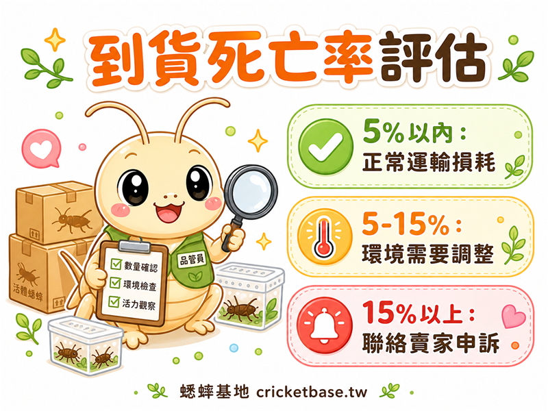 收到蟋蟀後死很多正常嗎?運輸死亡率與批次品質評估方法