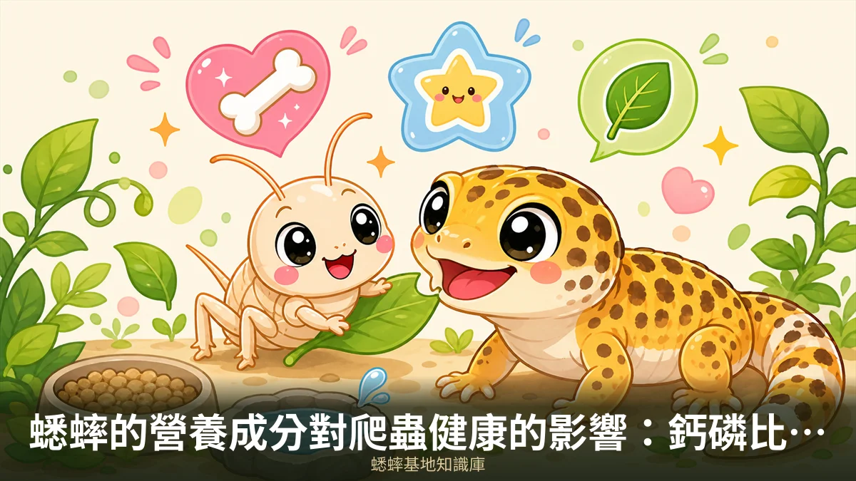 蟋蟀的營養成分對爬蟲健康的影響：鈣磷比、腸道載入與代謝性骨病