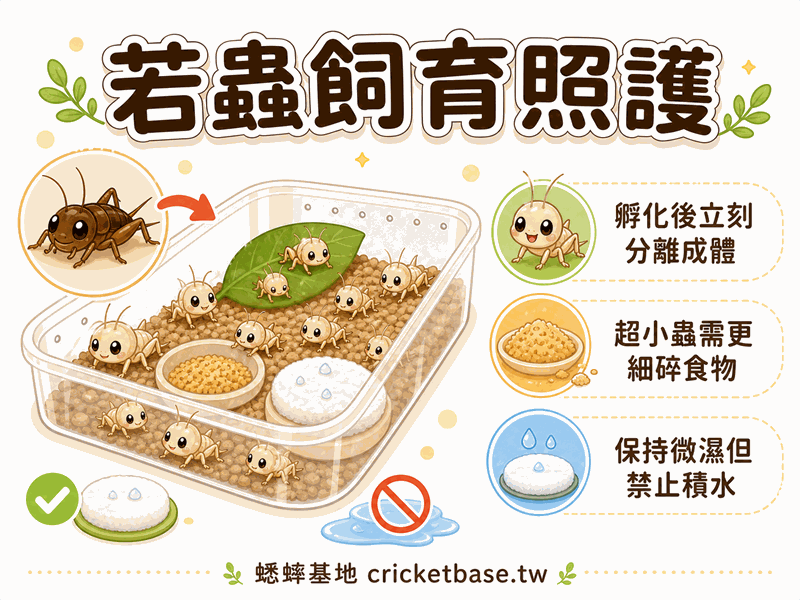 蟋蟀若蟲(幼蟲)怎麼養?分離時機與死亡率控制