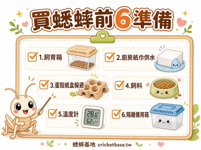 第一次買蟋蟀前，你需要準備的 6 樣東西
