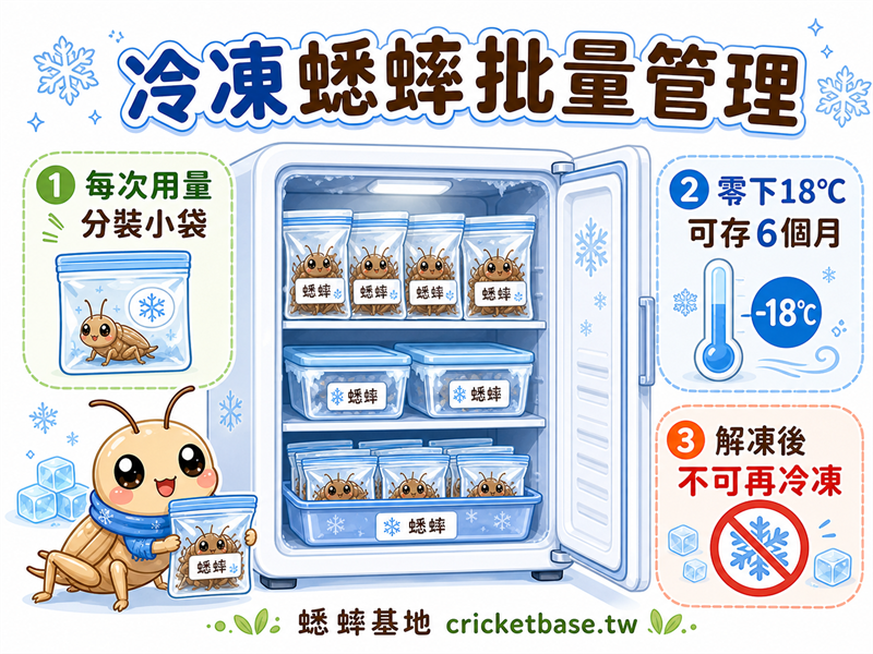 批量採購冷凍蟋蟀的冷凍管理指南:分裝、保存與品質辨識