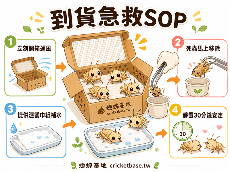 活蟋蟀到貨急救 SOP:開箱發現死蟋蟀的第一步