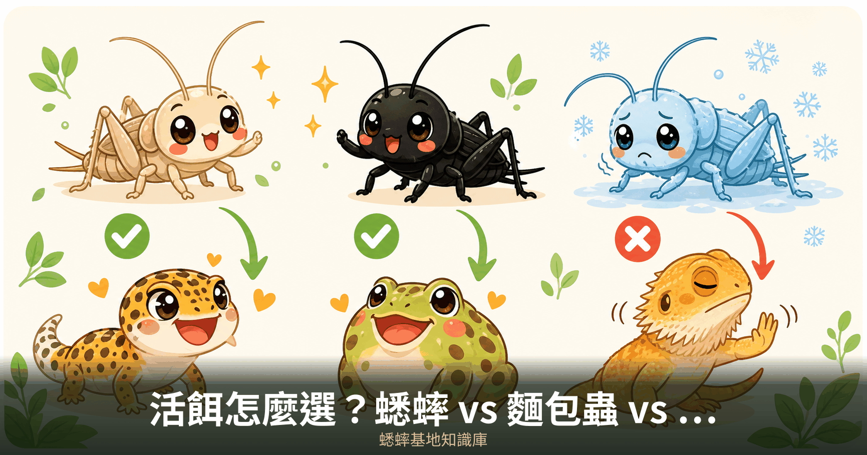 活餌怎麼選?蟋蟀 vs 麵包蟲 vs 杜比亞蟑螂 全比較