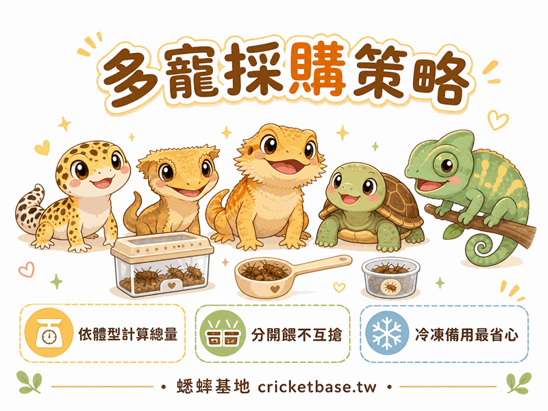 養多隻爬蟲怎麼分配蟋蟀?多寵同室採購與餵食策略