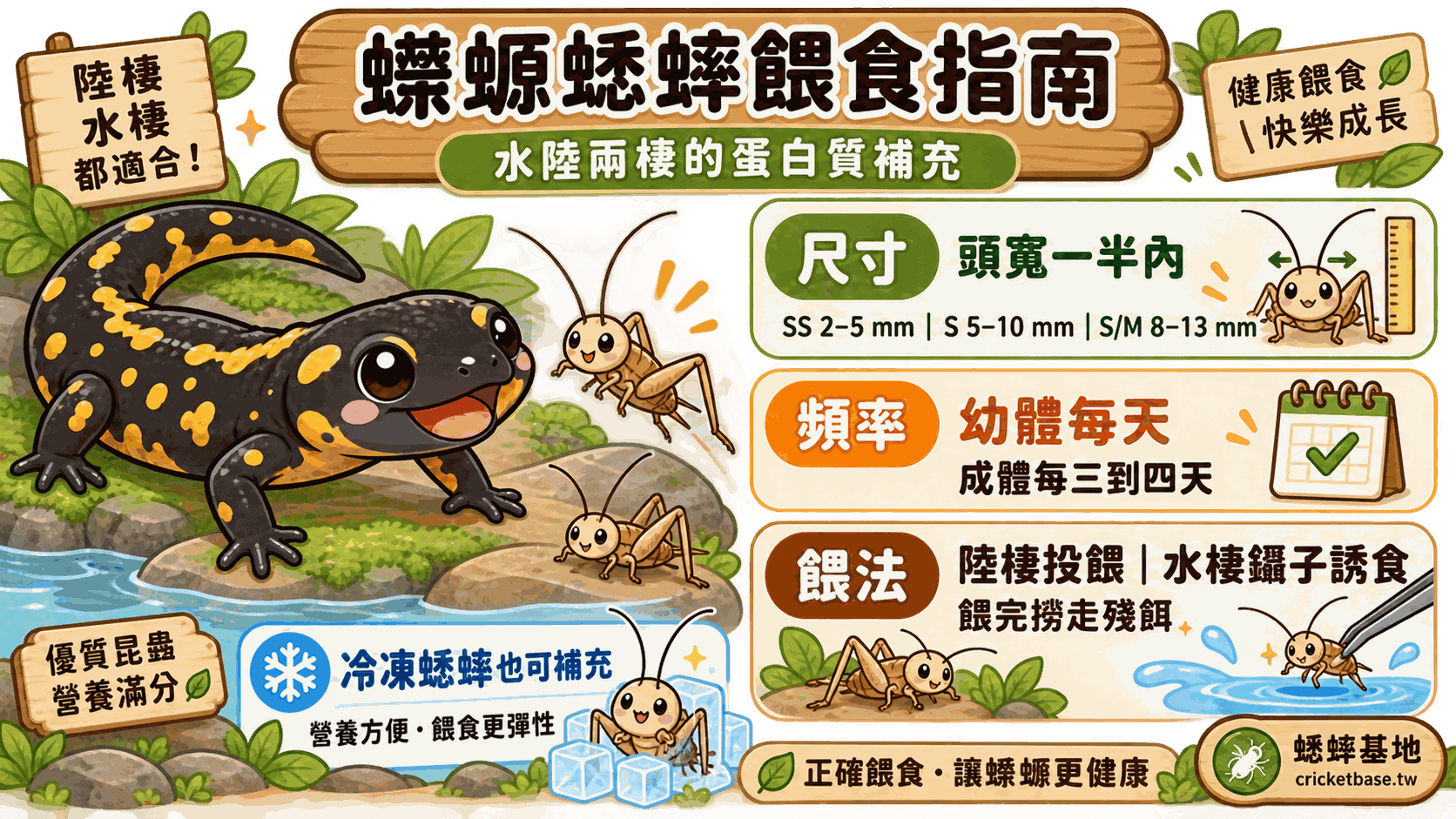 蠑螈吃什麼?蟋蟀餵食方式與蛋白質補充正確做法
